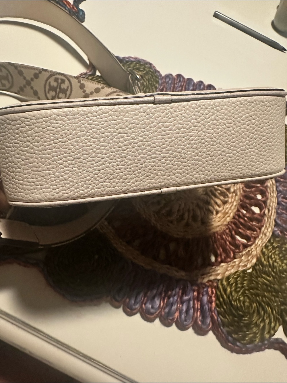 Tory Burch Pebbled Leather Crossbody Camera Bag in Light Taupe - Picture 10 of 16